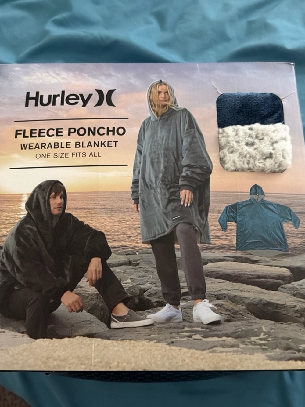 Hurley Navy Blue Fleece Poncho Hoodie